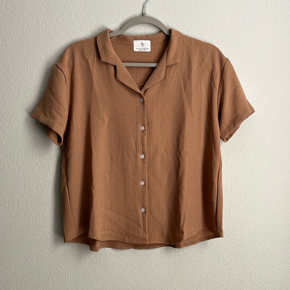 See you tomorrow design by Korea (yesstyle?) cute button up shirt